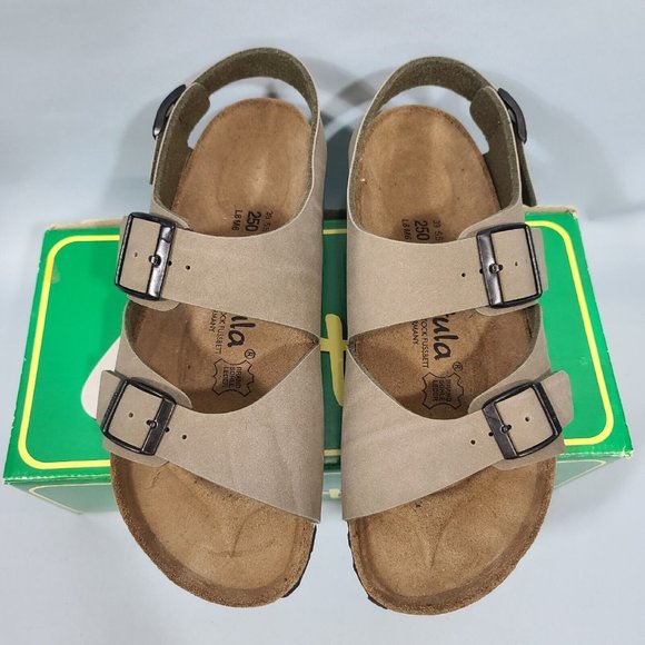 Betula Beat Birkenstock Footbed Sandals Stone EU39 US8.5 Narrow NIB - Picture 4 of 11